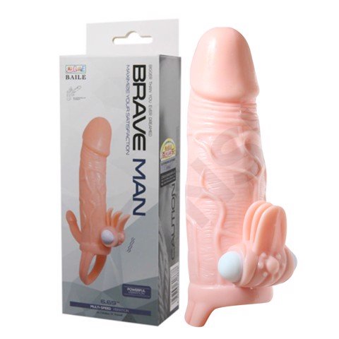 Bao cao su đôn dên tăng kích thước Baile Braveman - Rung kích thích điểm