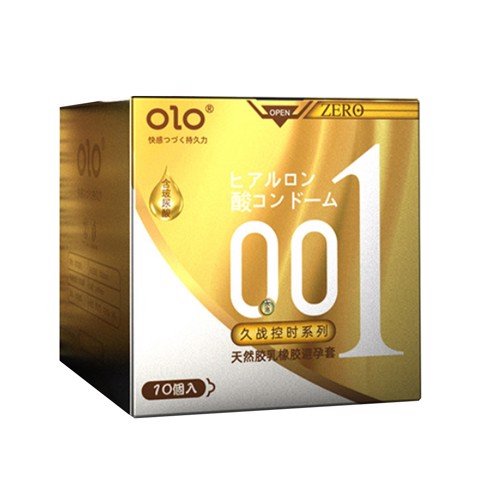 Bao cao su OLO 0.01 Zero Vàng - Siêu mỏng gân và hạt - Hộp