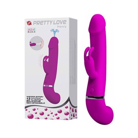 Dương vật giả sạc điện xịt nước rung mạnh 12 chế độ - Pretty Love