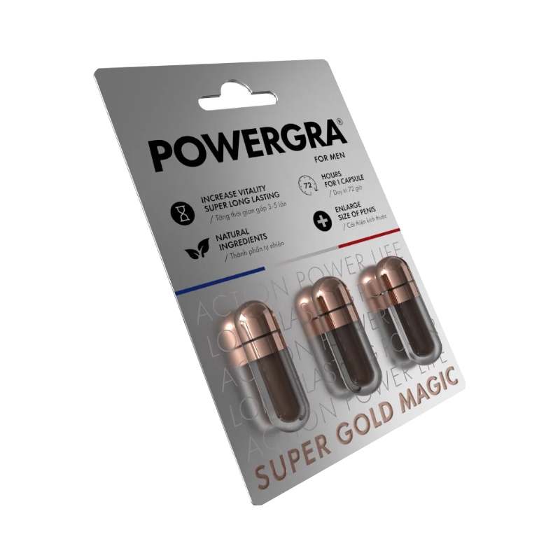 Viên uống tăng kích thước kéo dài thời gian Powergra For Men  - Vỉ