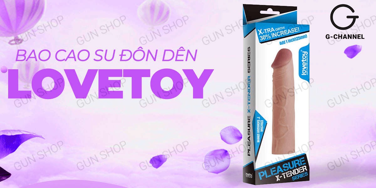 Bao cao su đôn dên rung mạnh Lovetoy Pleasure X-Tender tăng kích thước nhanh