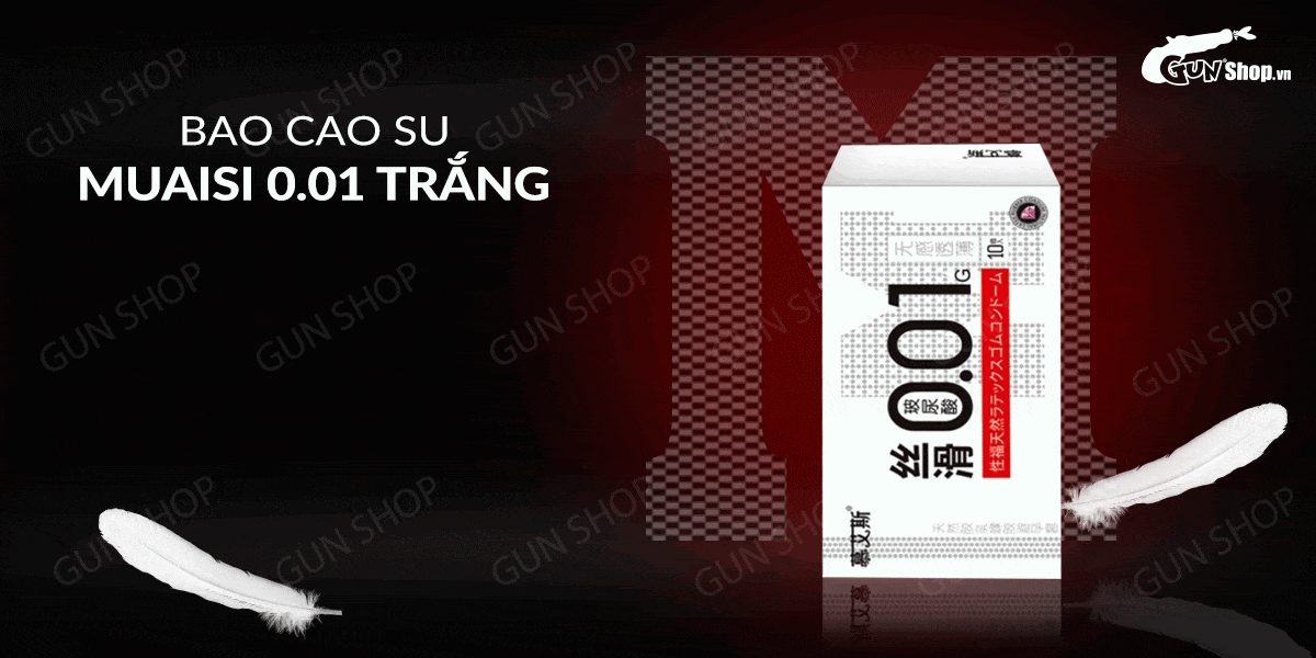 Bao cao su Muaisi 0.01 Trắng Siêu mỏng Hộp 10 cái Giá tốt
