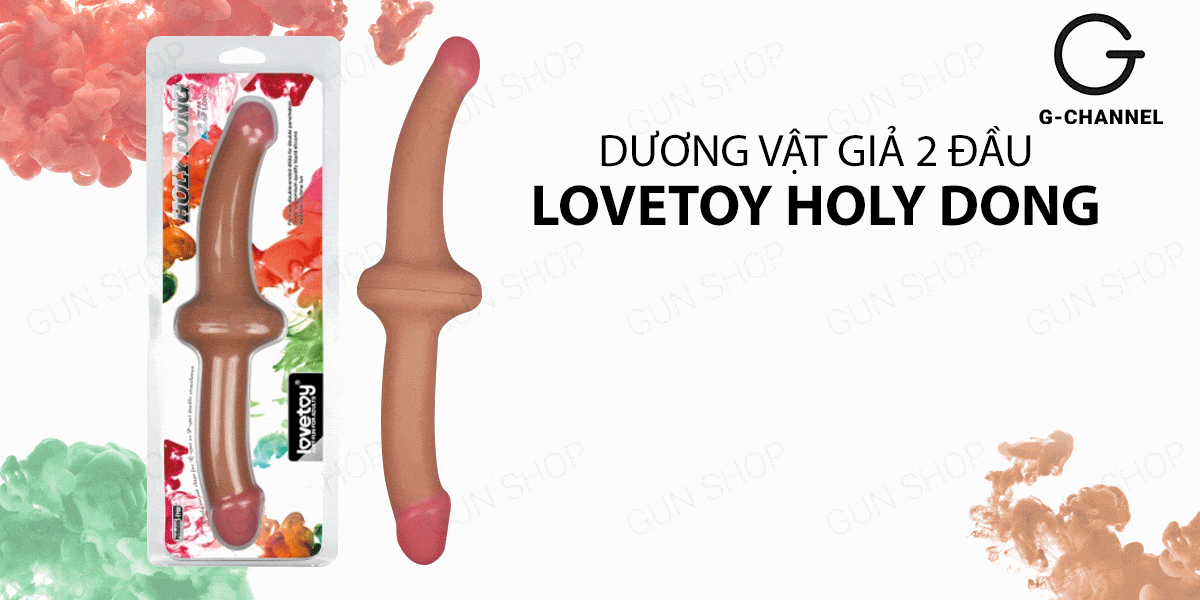 Đại lý Dương vật giả 2 đầu có rung uốn cong đa chiều - Lovetoy Holy Dong  chính hãng