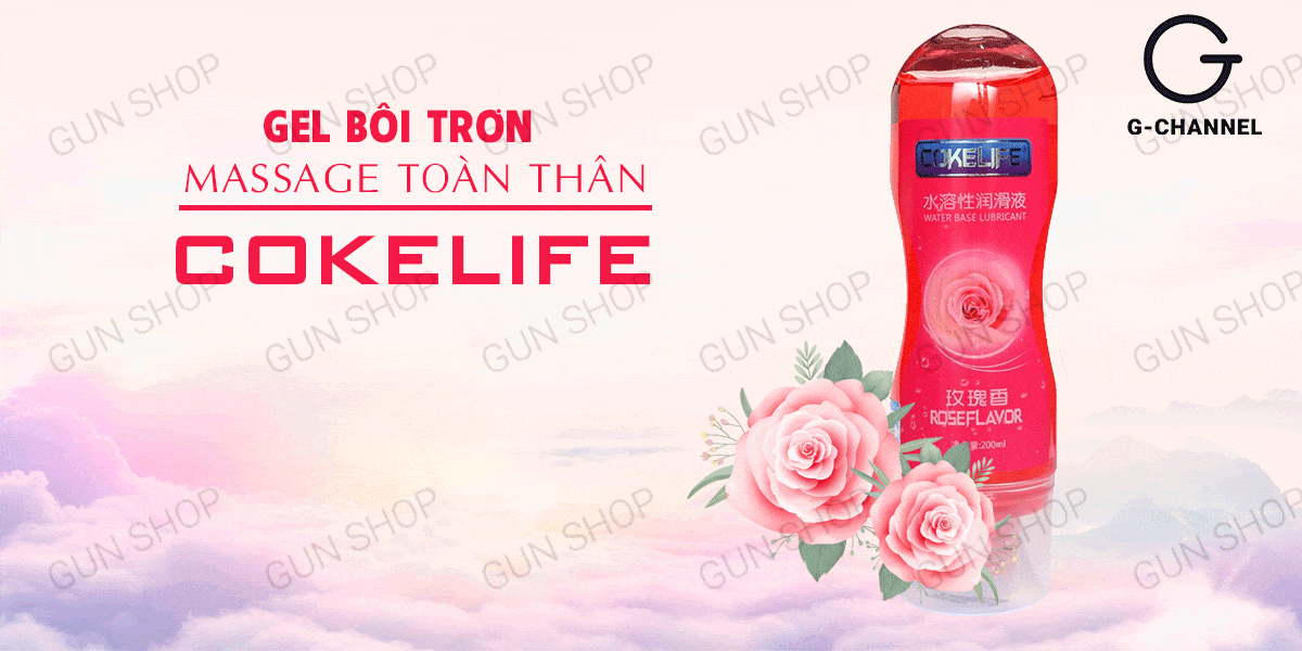 Bỏ sỉ Gel bôi trơn massage hương hoa hồng - Cokelife hồng - Chai 100ml  chính hãng