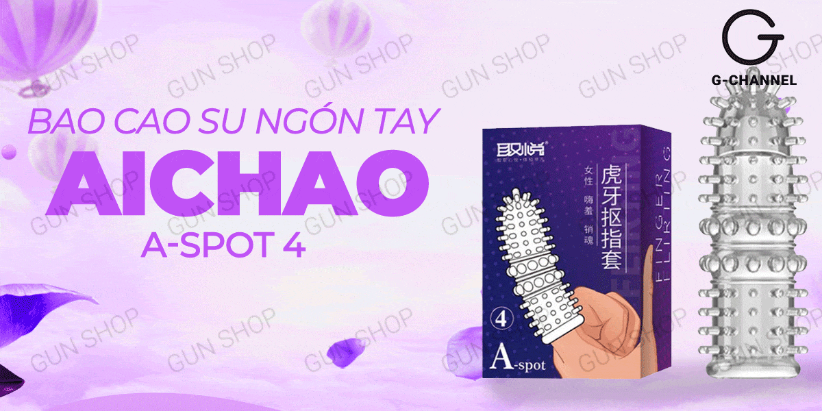 Bao cao su ngón tay Aichao gai lớn A-spot kích thích mạnh mẽ hộp 1