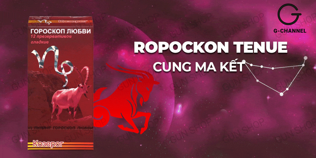 Bao cao su Ropockon Cung Ma Kết siêu mỏng 0.03mm hương dâu hộp 12 an toàn thoải mái