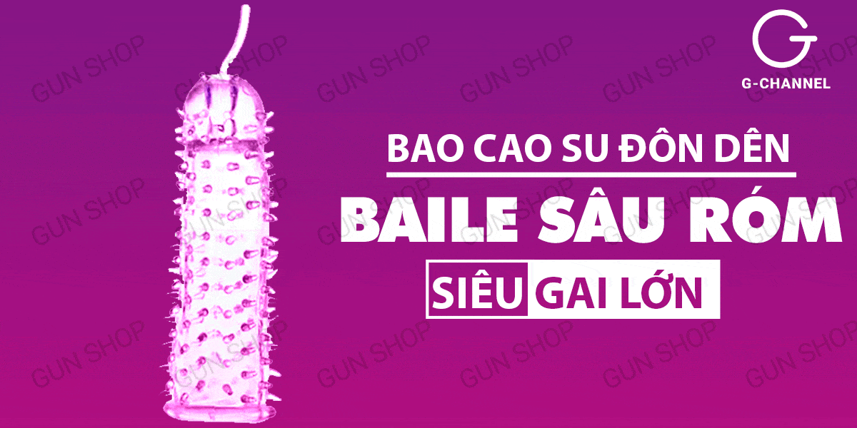Bao cao su Baile Sâu róm tăng kích thước đôn dên siêu nhạy