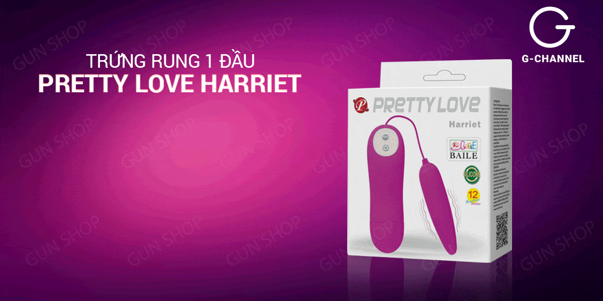 Trứng Rung 1 Đầu 12 Chế Độ Pin Pretty Love Harriet Sướng Mê