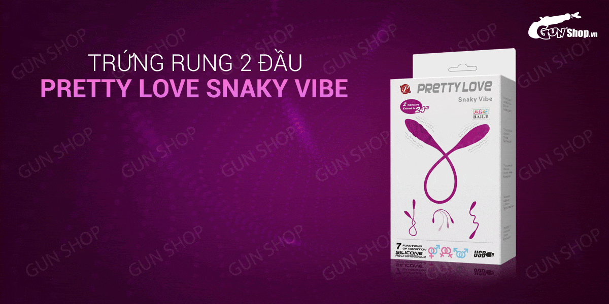 Bán Trứng rung 2 đầu 7 chế độ rung dùng sạc - Pretty Love Snaky Vibe  loại tốt
