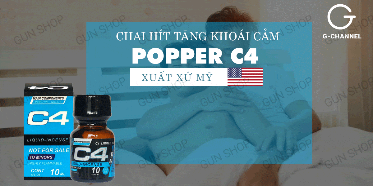 Popper C4 Blue 10ml chính hãng Mỹ USA PWD kích thích mạnh