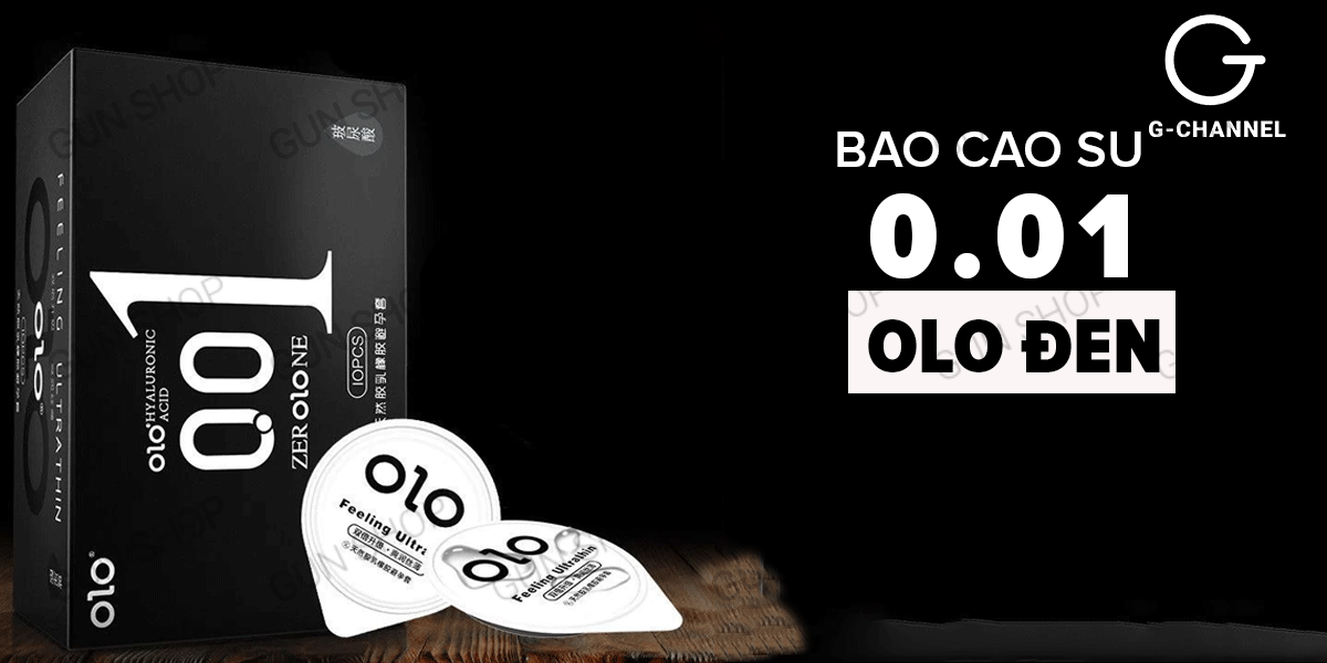 Cửa hàng bán Bao cao su OLO 0.01 Đen - Siêu mỏng hương vani - Hộp 10 cái  giá sỉ