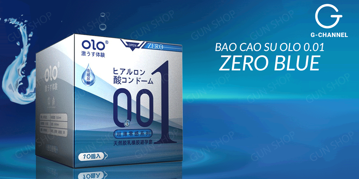 Kho sỉ Bao cao su OLO 0.01 Zero Blue - Siêu mỏng nhiều gel - Hộp 10  loại tốt