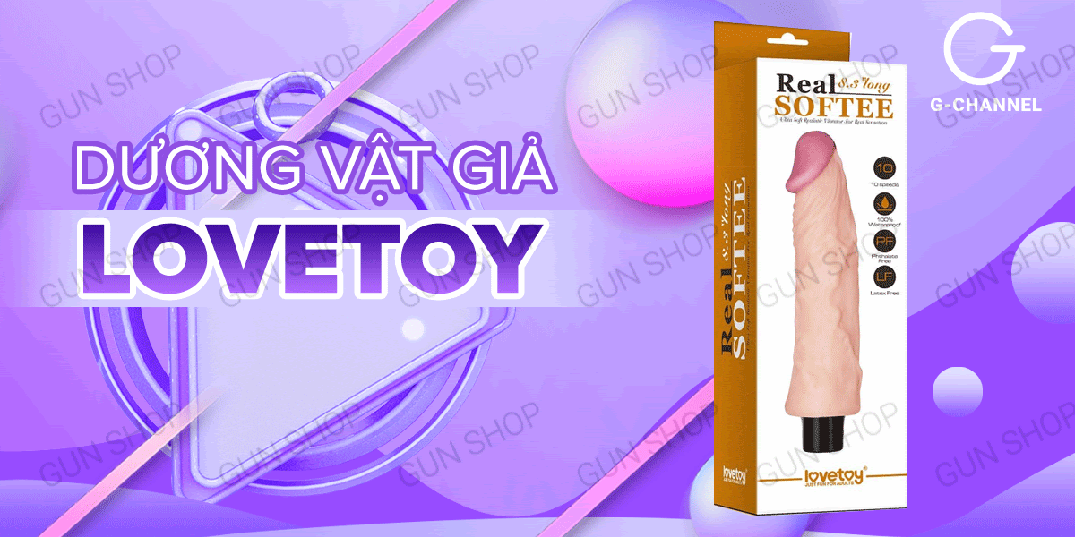 Lovetoy Real Softee dương vật giả rung đa chế độ pin, siêu mềm mại, giá tốt