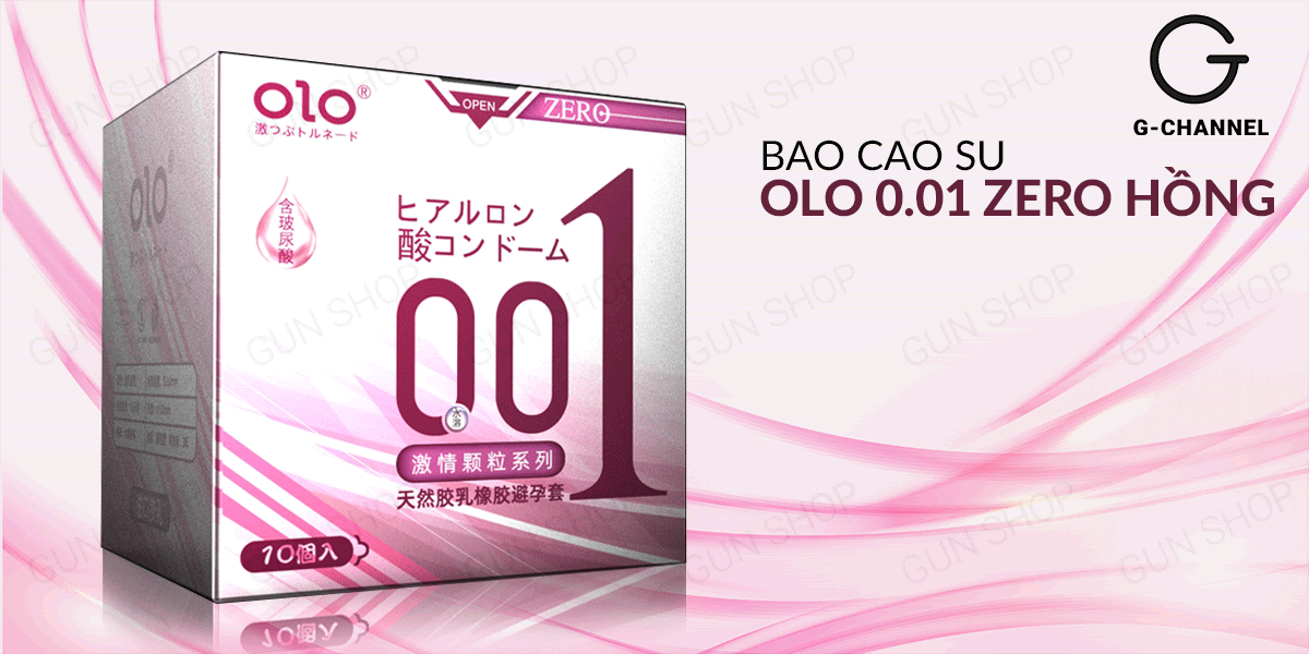 Sỉ Bao cao su OLO 0.01 Zero Hồng - Siêu mỏng có hạt nhiều gel bôi giá rẻ