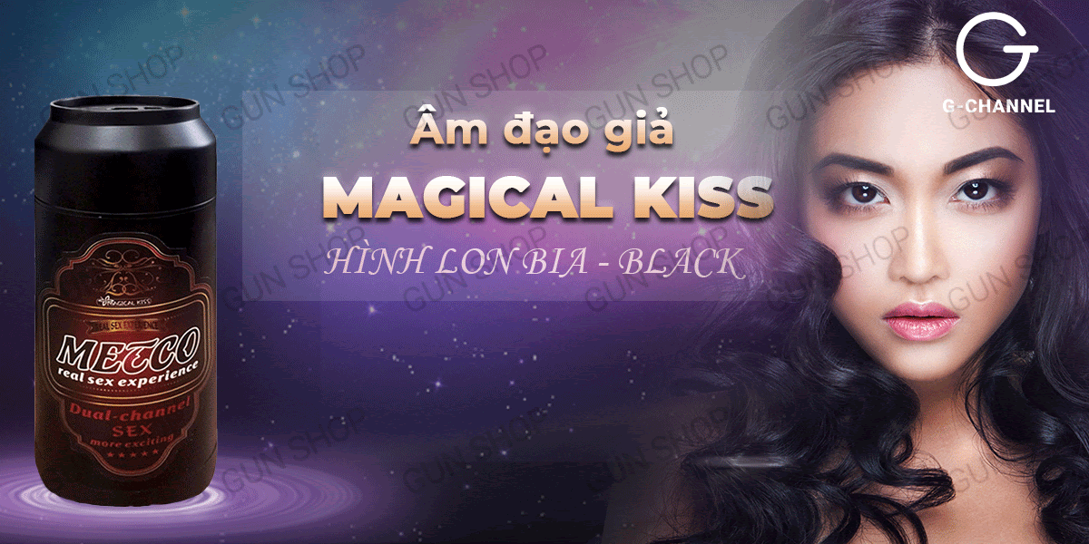 Âm đạo giả Black Magical Kiss hình lon bia siêu thực, kích thích