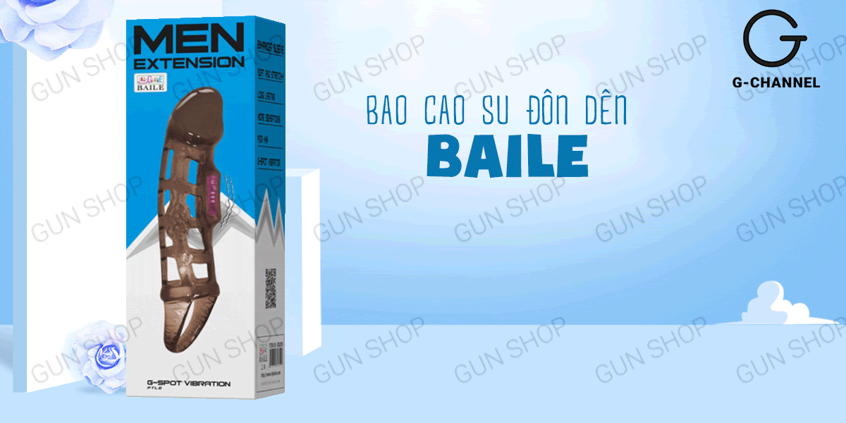 Bao cao su đôn dên Baile lưới dây đeo đen kích thích mạnh mẽ