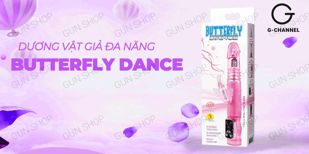 Dương vật giả rung thụt 3 chế độ Butterfly Dance siêu thực