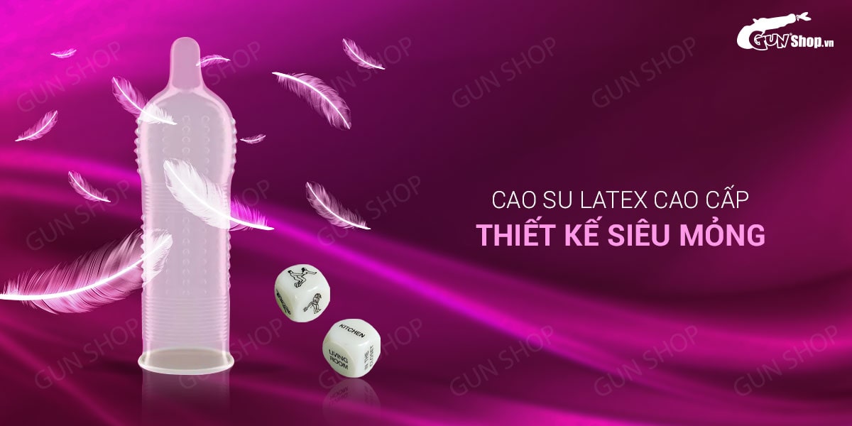 Bao cao su SO 3 in 1 Siêu mỏng Gân điểm nổi Tăng khoái cảm