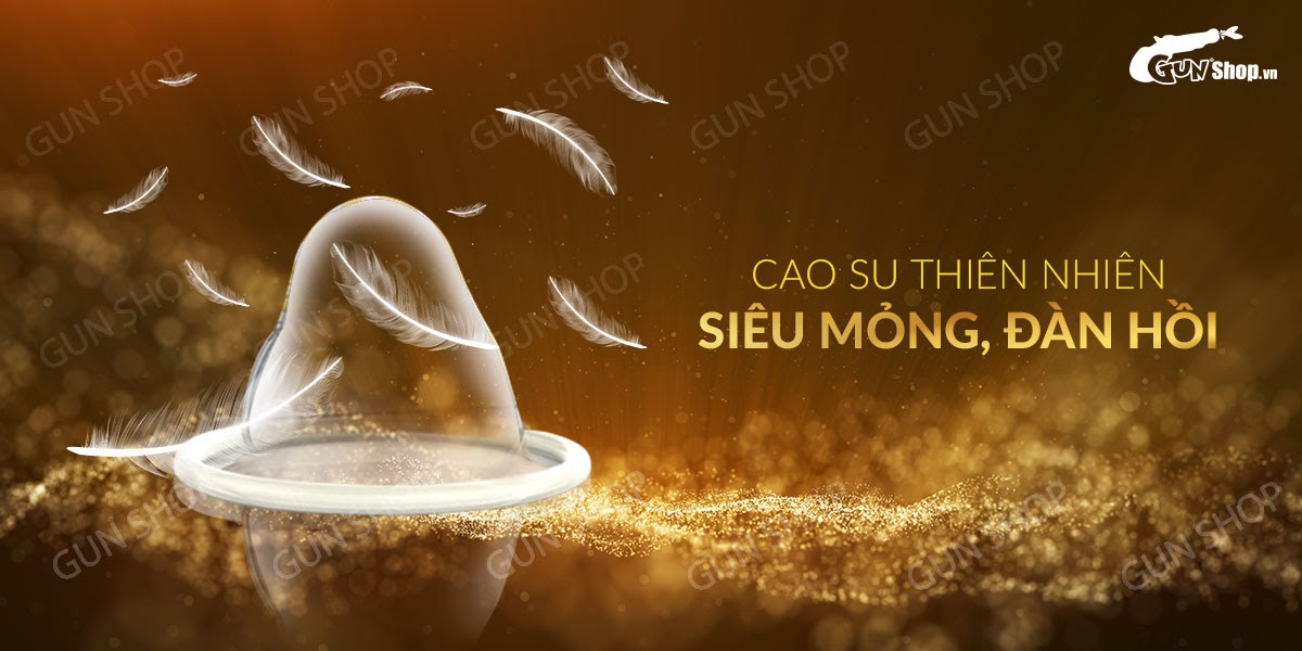 Bao cao su OLO 0.01 Zero Vàng siêu mỏng gân hạt cảm giác thật