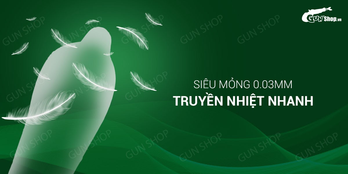 Bao cao su Muaisi 0.03 siêu mỏng mềm mại Hộp 12 dễ chịu