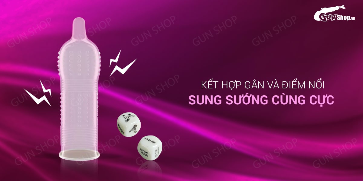 Bao cao su SO 3 in 1 Siêu mỏng Gân điểm nổi Tăng khoái cảm