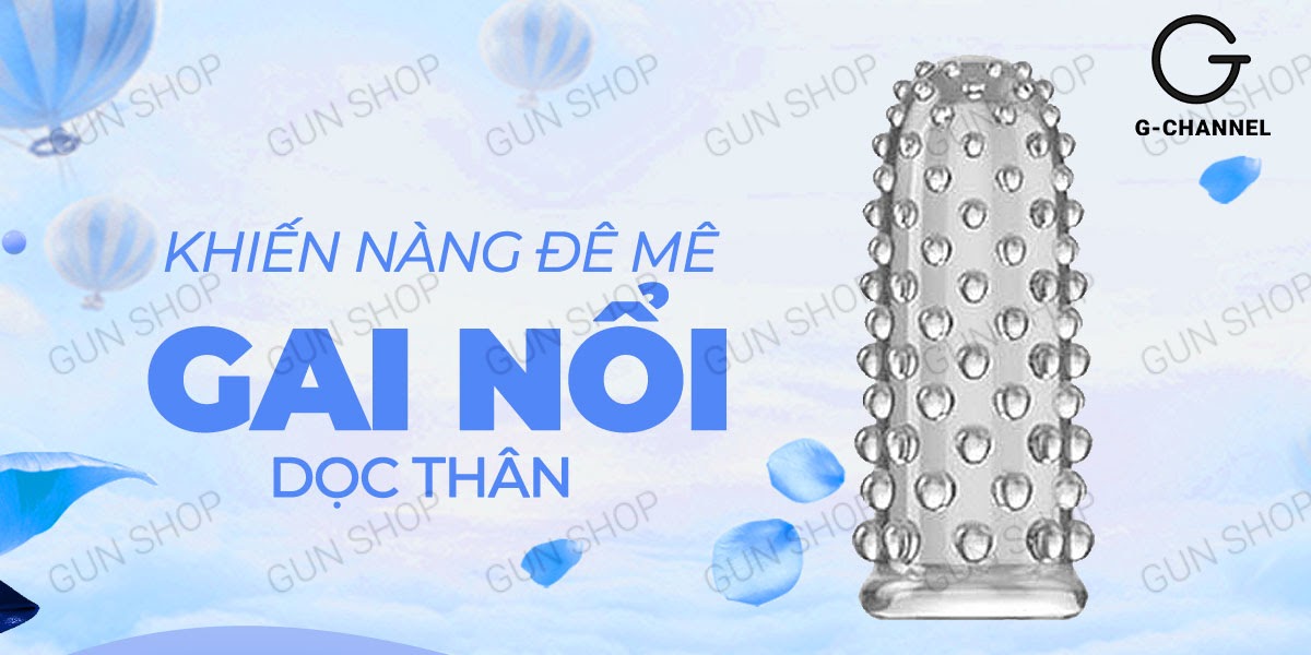 Bao cao su 2 ngón tay Aichao - Gai nổi lớn kích thích - Hộp 2 cái