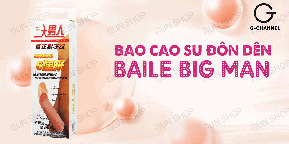 Bao cao su đôn dên Baile Big Man kéo dài 5cm siêu kích thích
