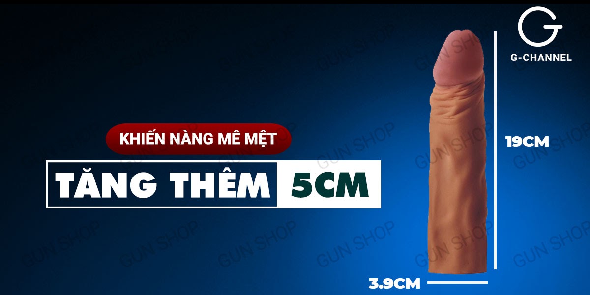 Bao cao su giả dương vật Lovetoy tăng kích thước thêm 5cm, siêu kích thích