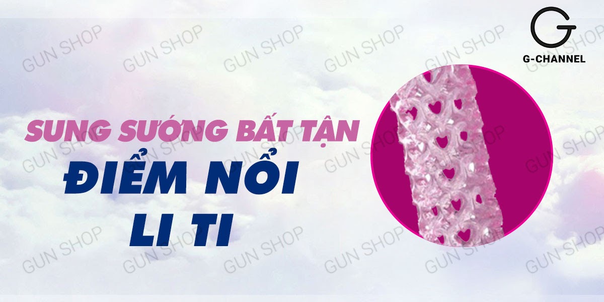 Bao cao su đôn dên rung Baile hoa hồng tăng kích thước siêu mềm