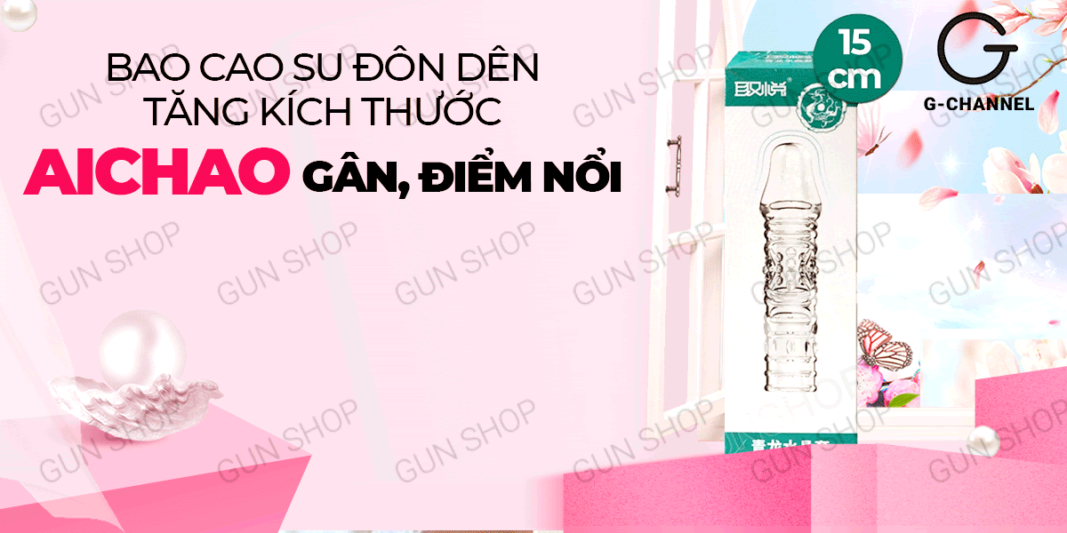 Bao Cao Su Đôn Dên Aichao Tăng Kích Thước Gân Điểm Nổi Kích Thích