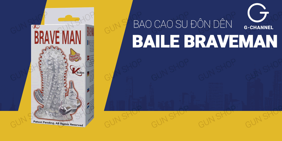 Bao cao su dôn dên Baile Braveman rung kích thước tăng cảm giác
