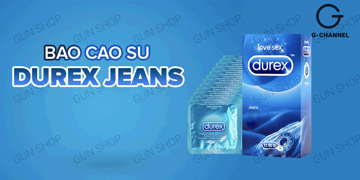Bao cao su Durex Jeans siêu mỏng gel bôi trơn an toàn tiện lợi