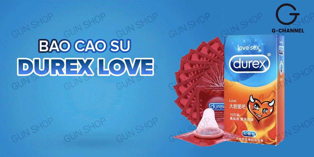 Bao cao su Durex Love 10 cái siêu mỏng hương vani giá tốt