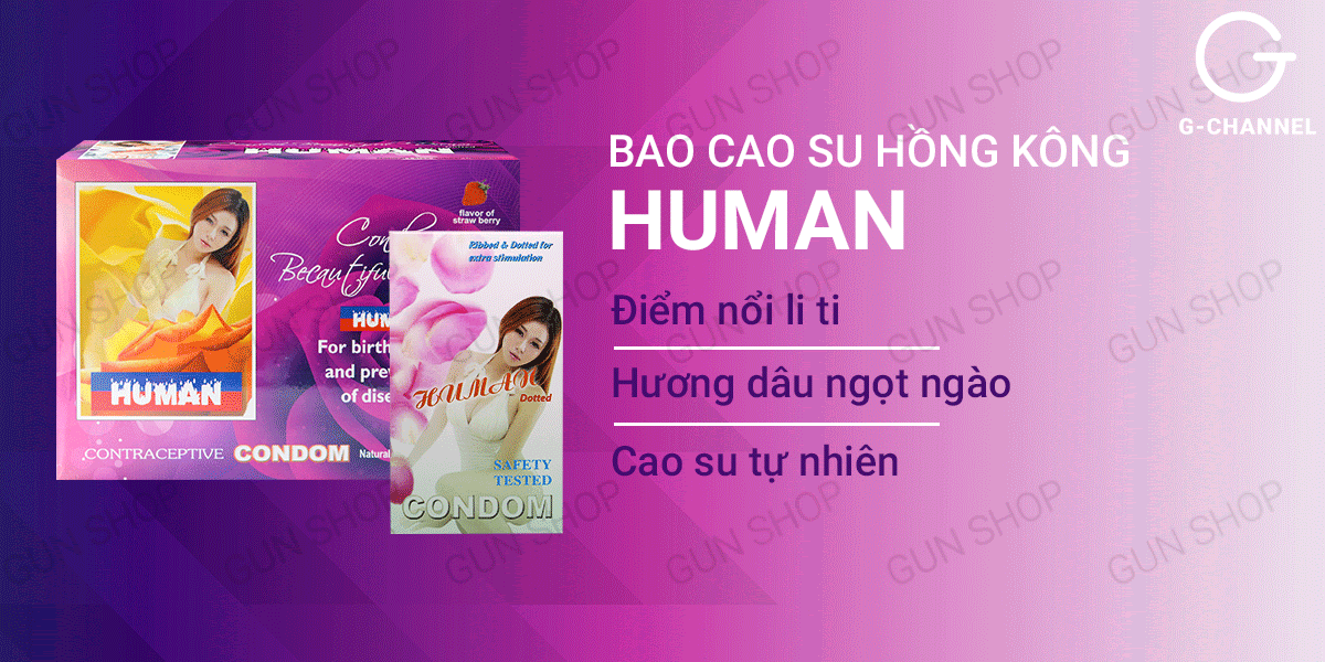 Cửa hàng bán Bao cao su Human - Hương dâu điểm nổi - Hộp 120 cái  tốt nhất