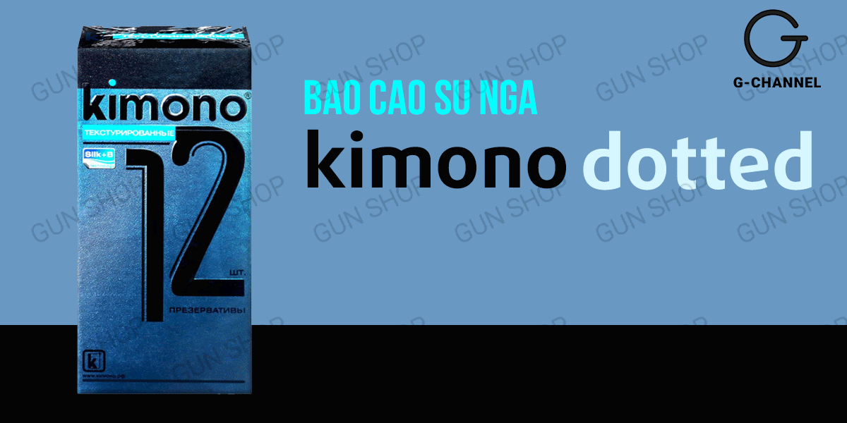 Bao cao su Kimono Dotted 0.03mm Siêu Mỏng - Hộp 12 Cái