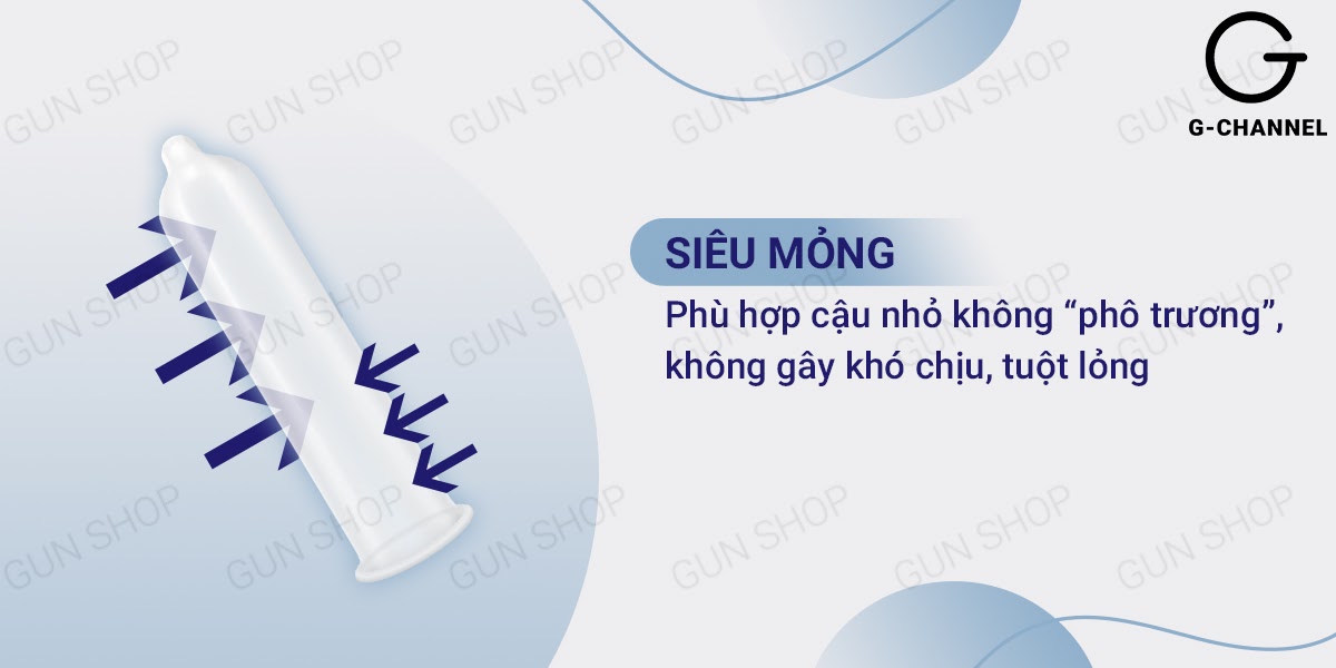 Bao cao su Liebe siêu mỏng 49mm an toàn thoải mái hộp 12 cái