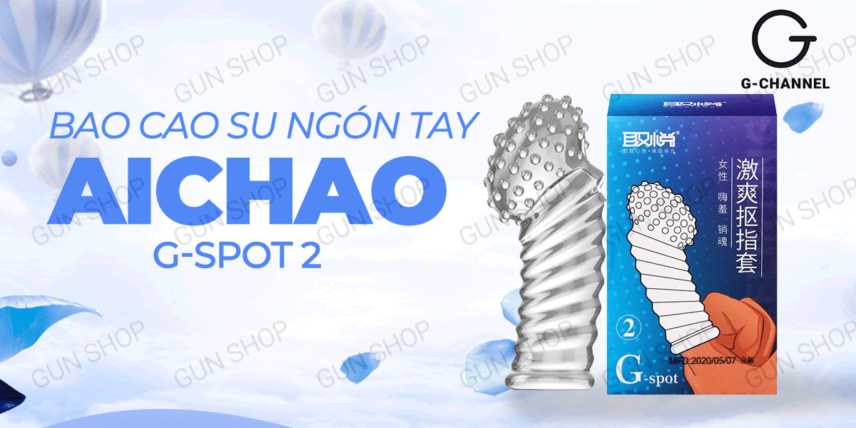 Bao cao su ngón tay Aichao G-spot gai lớn siêu kích thích