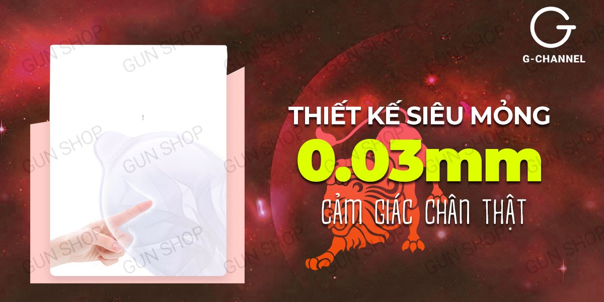 Cửa hàng bán Bao cao su Ropockon Cung Sư Tử - Mỏng 0.03mm hương dâu - Hộp 12  chính hãng