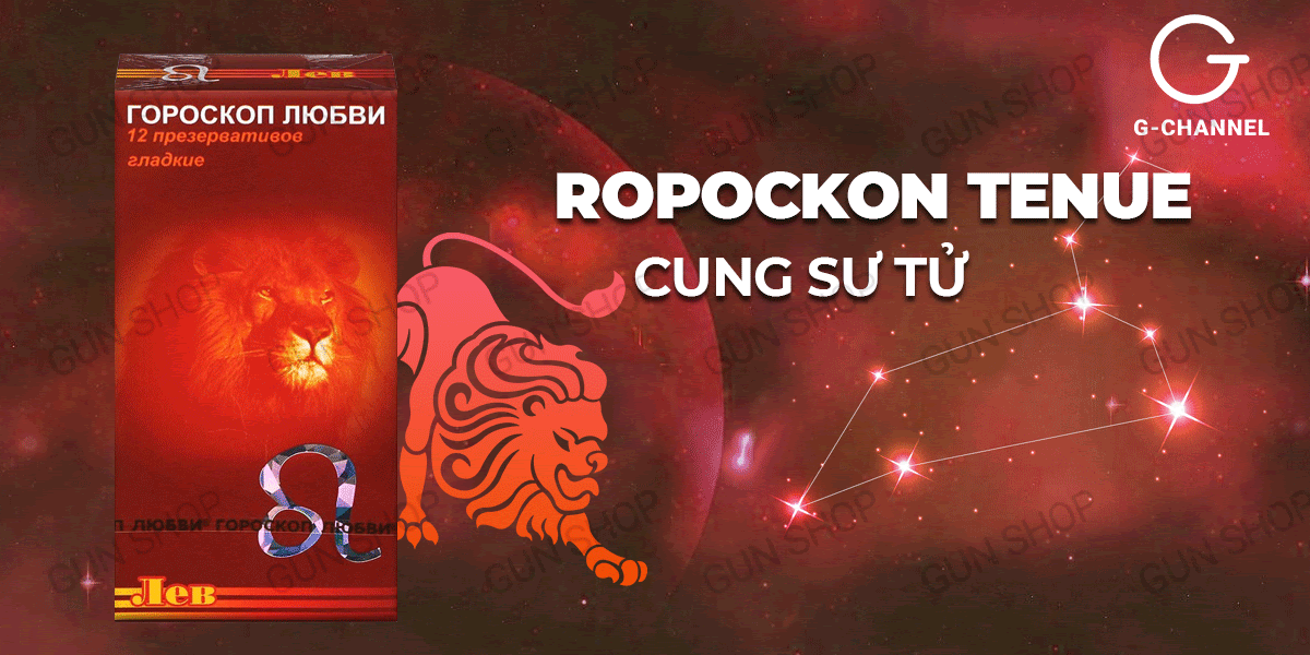 Cửa hàng bán Bao cao su Ropockon Cung Sư Tử - Mỏng 0.03mm hương dâu - Hộp 12  chính hãng