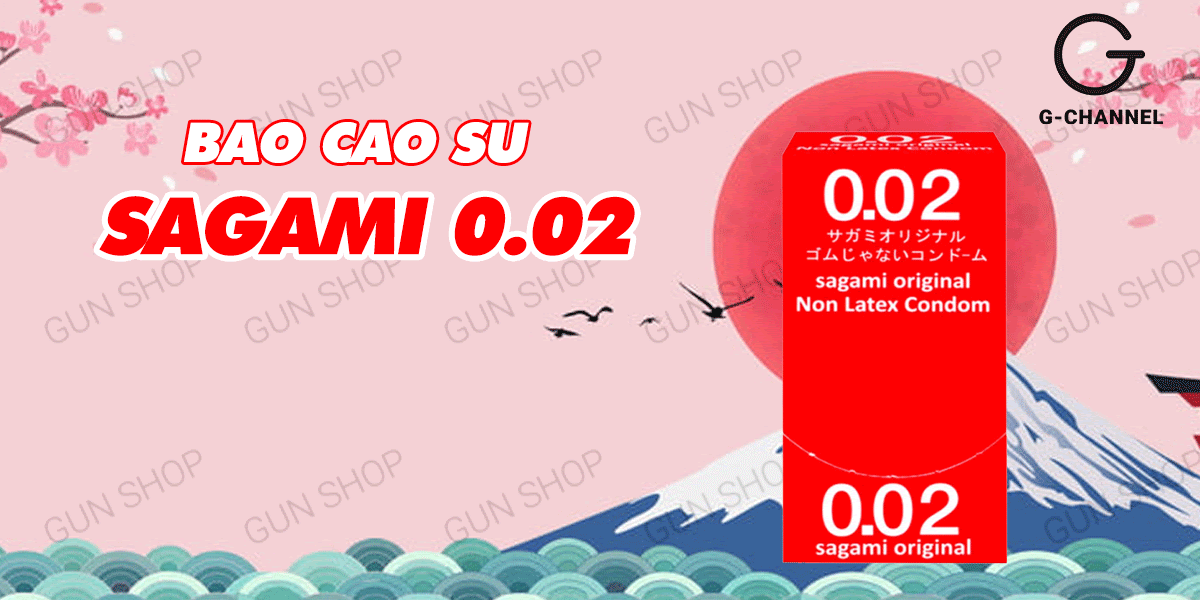 Bao cao su Sagami siêu mỏng 0.02mm 12 cái an toàn thoải mái
