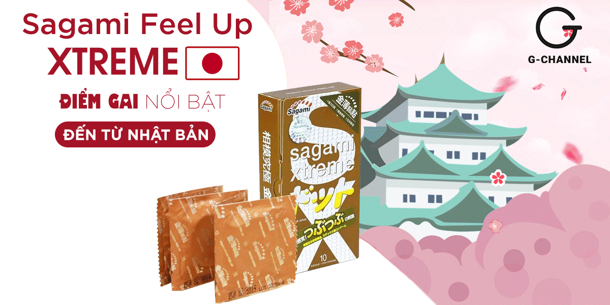 Bao cao su Sagami Feel Up siêu mỏng, cảm giác thật, hộp 10 cái