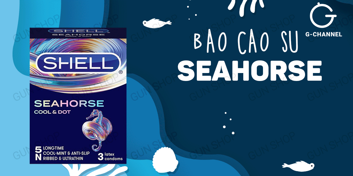 Bao cao su Shell Seahorse Kéo dài thời gian Hộp 3 cái