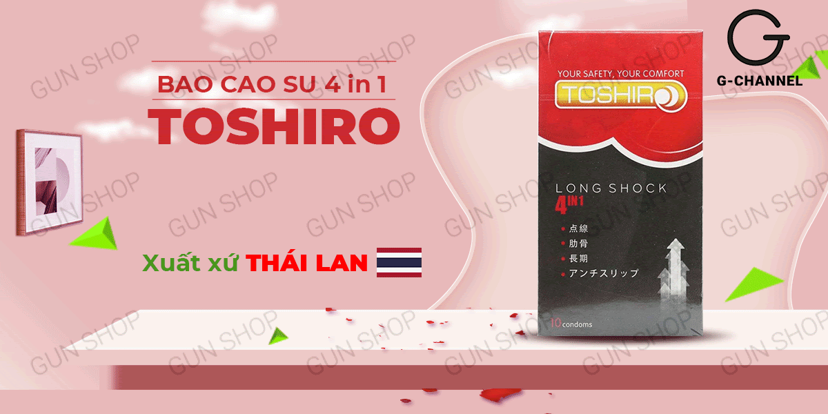 Bảng giá Bao cao su Toshiro Long Shock 4in1 - Kéo dài thời gian - Hộp 10 giá rẻ