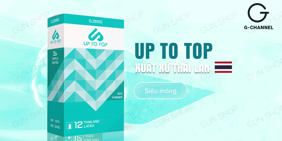 Bao cao su Up To Top 0.Zero siêu mỏng 12 cái an toàn dễ chịu