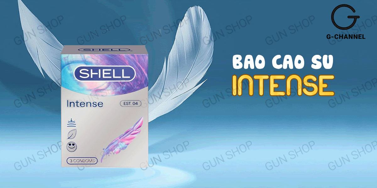 Bao cao su Shell Intense siêu mỏng 0.04mm hộp 3 cái an toàn êm ái