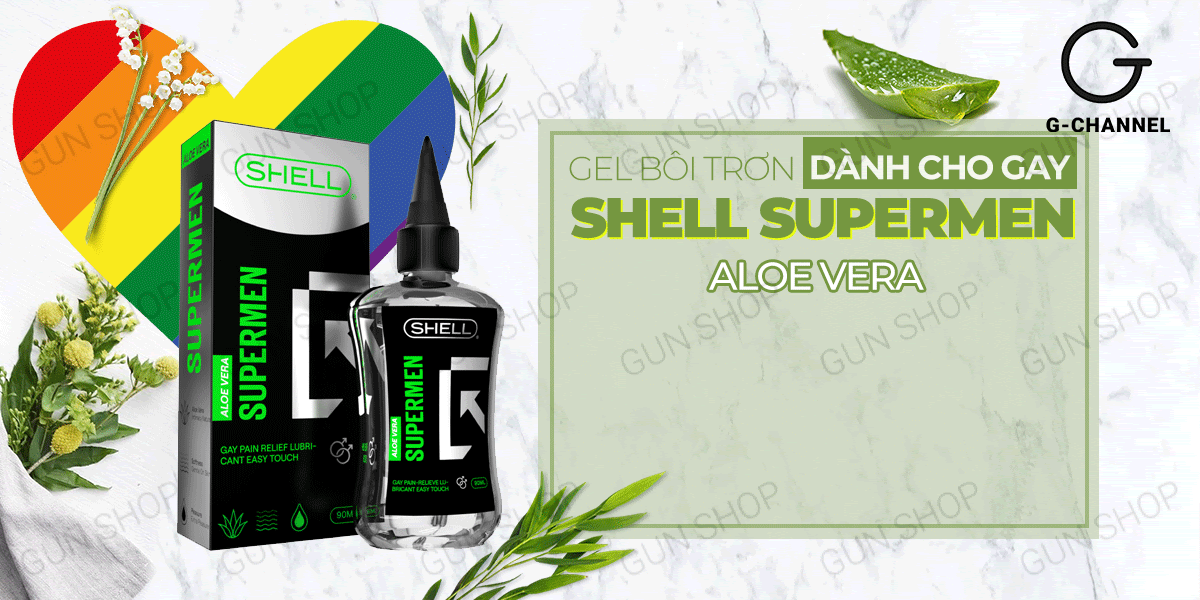 Nhập sỉ Gel bôi trơn hậu môn tinh chất lô hội - Shell Supermen Aloe Vera -  loại tốt