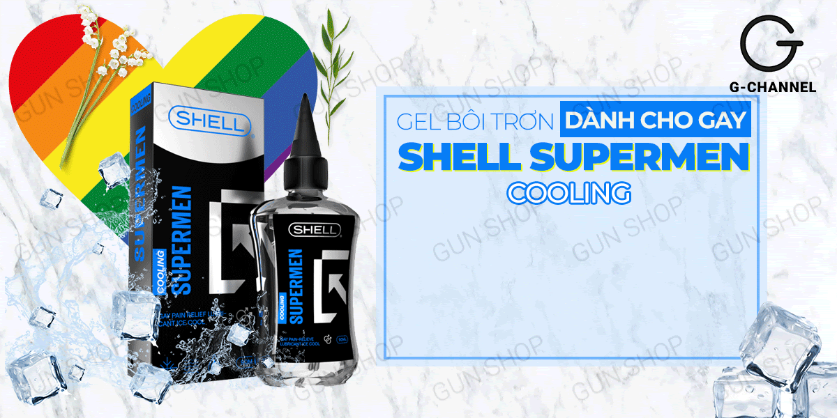 Gel bôi trơn hậu môn mát lạnh Shell Supermen 90ml giúp thăng hoa