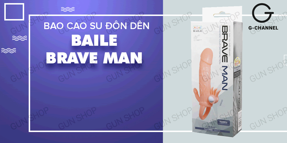 Bao cao su đôn dên Baile Braveman - Tăng kích thước, rung kích thích điểm G