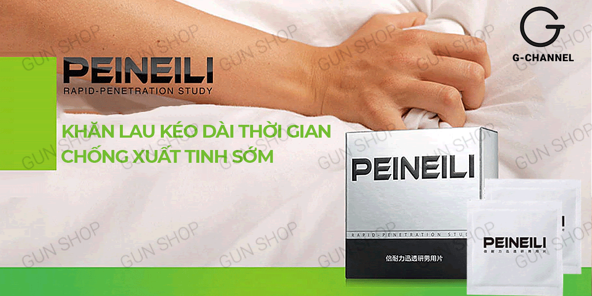 Sỉ Khăn lau chống xuất tinh sớm Peineili - Kéo dài thời gian - Hộp 12  nhập khẩu