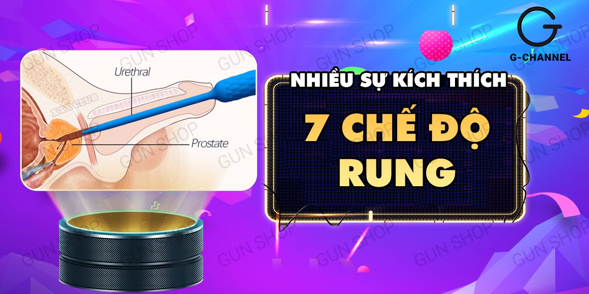 Que rung niệu đạo nam 7 chế độ đa năng Leten pin tiện lợi